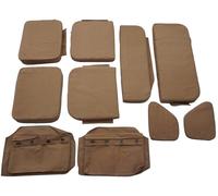 AEspares Lot complet de coussins de siège en toile pour Willys Ford MB GPW Café
