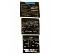 AEspares Lot de 3 plaques de données en laiton noir pour Jeep Willys D CJ2A CJ3A CJ3