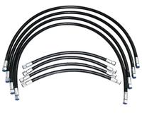 AEspares Lot de 8 tuyaux de bras de chargement avant 3/8 BSP L+R compatibles avec pelle rétrocaveuse JCB 612/00100 612/02400