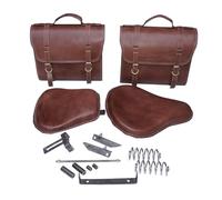 AEspares Sac de selle en cuir pour siège avant et arrière compatible avec Royal Enfield New Classic Reborn 350