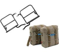 AEspares Sacoche militaire + cadre de fixation compatible avec Royal Enfield Classic 350 500 cc