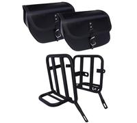 AEspares Sacs avec support de selle Noir Compatible avec Royal Enfield Super Meteor 650