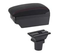 AESRTMJ Boîte De Repose-bras Pour Toyota Pour Yaris Pour Vitz Hatchback 1998-2011 Boîte De Rangement De Console Centrale Interface USB(Ligne rouge E1)