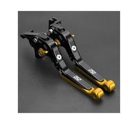 AESRTMJ Levier De Frein Et D'embrayage Extensible Pliable Réglable Pour Moto Pour HYOSUNG GT250R 2006 2007 2008 2009 2010(Or noir)