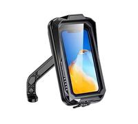 AESRTMJ Support Téléphone Moto Imperméable Porte Vélo 360° Universel Sac Anti-Secousses Écran Tactile Pare-Soleil pour 4.7"-7.0"(Rearview Mirror)