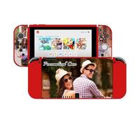 AESTHESTIFY Coque de Protection Personnalisée pour Nintendo Switch OLED avec Photo, Rouge, Housse Fine et Souple en TPU, Personnalisée avec Image, Logo ou Nom