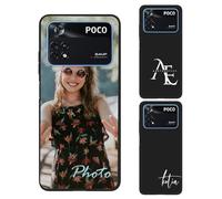 AESTHESTIFY Coque personnalisée compatible avec Xiaomi Poco M4 Pro Photo personnalisée - Coque de protection en silicone TPU - Cadeau unique - Noir