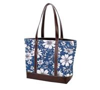 Aesthetic Art Flower-1514 Sac à main en cuir délavé durable pour femme avec poignée sur le dessus Sac à bandoulière avec poches zippées