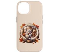 Aesthetic Autumn Cat in Kitten Bed Graphic Cozy Fall Vibes Coque pour iPhone 14