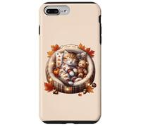 Aesthetic Autumn Cat in Kitten Bed Graphic Cozy Fall Vibes Coque pour iPhone 7 Plus/8 Plus