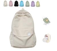 Aesthetic Backpack for Girls, Kawaii School Bag,Korean Backpack,Backpack for School,Rucksack Aesthetic,Girls Backpack,Black Backpack for Girls Secondary School (White)