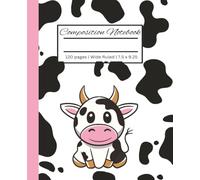 Aesthetic | CUTE COW PRINT Lovers Composition Notebook for Girls | School Notebook with Animal Cover | Back to School Supplies for Kids, Teens, ... | 7.5 x 9.25 in | Wide Ruled | 120 pages