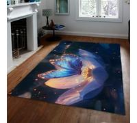 Aesthetic Design 60x90cm - tapis for salon Dreamy Lotus Scenery antiderapant Backing lavable carpette Large descente de lit Soft salle a manger Beautiful Butterfly Pattern bas poil Under Table