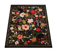 Aesthetic Flower Rug, 63x79 inch Floral Carpet, Washable Decorative Rug with Soft Material, Soft Floor Mat, Flower Rugs with Elegant Design, Home Decor for Living Room Bedroom