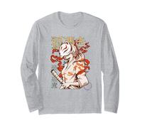 Aesthetic Japanese Kabuki Kitsune Mask Demon Samurai Girl Manche Longue
