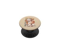 Aesthetic Japanese Kabuki Kitsune Mask Demon Samurai Girl PopSockets PopGrip Adhésif
