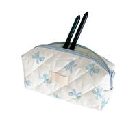 Aesthetic Pencil Pouch, Bow Pattern Pen Case, Cosmetic Organizer Bag, Portable Storage Container, Toiletry Makeup Holder, Durable Lightweight Design, Ideal for College Students, Travel, School