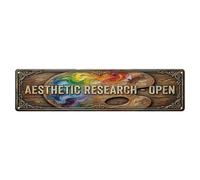 Aesthetic Research Society Plaque murale fine en métal pour café, club, bar, bureau, maison et jardin 10,2 x 40,6 cm
