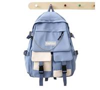 Aesthetic Sac à dos imperméable multi-poches pour ordinateur portable, bleu