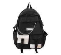 Aesthetic Sac à dos imperméable multi-poches pour ordinateur portable, noir