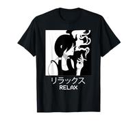 Aesthetic Sad Anime Girl Relax Waifu Japanese Emo Goth T-Shirt