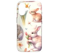 Aesthetic Spring Flower Patter Vintage Easter Bunny Rabbit Coque pour iPhone 17