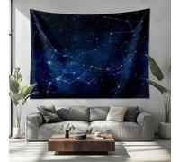 Aesthetic Tapisserie Murales 230x180cm, Art Des éToiles Et Des Constellations Décoration Maison 3d Art Tapisserie Tenture Murale pour Decoration Chambre Dortoir Fête, Bleu Foncé