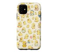 Aesthétique drôle d'oie Mignon Motif de Canard Fermier sur Beige Coque pour iPhone 11