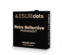 AESUB dots rétro permanent 6 mm Ø - Points de référence rétroréfléchissants pour scanner 3D, forte adhérence sur les sprays de numérisation, deux voies avec perforation de déchirure, pour scanner
