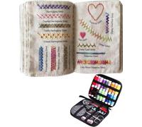 AESZITTEW Livre d'instructions de broderie, livre de couture créatif à faire soi-même, livres de broderie, instructions de couture à feuilles mobiles pour débutants (#1)