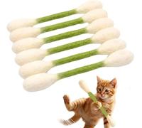 AESZITTEW Lot de 6 Cotons-Tiges pour Chat avec Herbe à Chat, Bâtons à Mâcher Géants Durables pour Chat d'Intérieur, Jouet pour Anxiété et Digestif