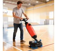 AETEREOS Auto Laveuse pour Sol Professionnel et Balayeuse Industrielle, Double Réservoir, Brosse Rotative 360°, Double Brosse Rotative, Nettoyage Puissant pour Entrepôts et Supermarchés Red-220V