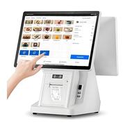 AETEREOS Caisse Enregistreuse Tactile, Caisse Enregistreuse Pos, Caisse Enregistreuse avec écran Tactile 15,6 Pouces, 8 GO De Ram, 128 GO SSD, Windows for La Vente Au Détail,Restaurant Dual-Screen