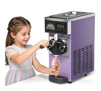AETEREOS Machine à Glace Mono-Parfum, Débit de 4 à 5 Kg/h, Trémie Réfrigérée de 2,5 L, Cuve de Congélation de 1 L, Fonction Autonettoyante, Écran LCD, Sorbetière de Comptoir 450 W Purple