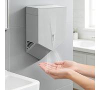 AETEREOS Sèche-Mains Électrique Mural Commercial, Séchage en 5 à 8 Secondes, 1500 W, Sèche-Mains Automatique à Capteur pour Cuisine et Toilettes, 3 Couleurs au Choix Silver