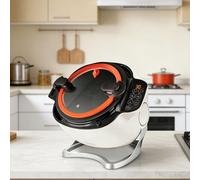 AETEREOS Wok De Cuisson Automatique 6L, Machine à Sauter Multifonction, Démarrage Intelligent en Un Clic,Rotation à 360 °,pour Faire Sauter,Ragoût,Cuisiner Et Préparer Soupe 110V
