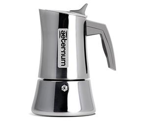Aeternum Divina - Cafetière en acier, 2 tasses, poignée anti-brûlure, couleur argent
