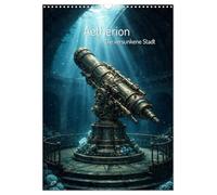 Aetherion - Die versunkene Stadt (Wandkalender 2027 DIN A3 hoch), CALVENDO Monatskalender: Mystische Unterwasserwelt im Steampunk-Stil
