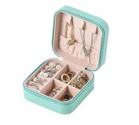 AetherPeak Boîte à bijoux portable pour femme, organiseur de bijoux de voyage en cuir synthétique avec design à compartiments multiples - Étui à bijoux avec protection anti-ternissement (bleu)
