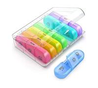 AetherPeak Pilulier hebdomadaire portable | Pilulier 7 jours 3X/jour résistant à l'humidité Grand stockage pour médicaments, vitamines et compléments alimentaires - Boîte de voyage et de tablette