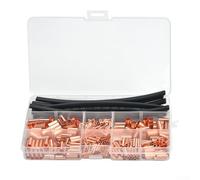 Aetluxery Assortiment de 480 connecteurs à sertir en cuivre - Bornes électriques non isolées en 7 tailles AWG6/8/10/12/14/16/18 avec tube thermorétractable