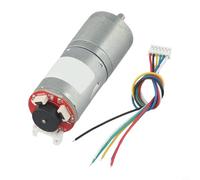 Aetluxery GA25-370 Moteur à encodeur brossé DC 12 V avec boîte de vitesses entièrement métallique, bobine en cuivre pur, brosse de carbone, plusieurs options de tr/min pour robotique, voitures