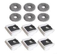 Aetluxery Lot de 12 serpillères et sacs à poussière pour aspirateur robot Dreame X50s Pro Master Matrix10 Ultra, réutilisables et lavables avec joint étanche