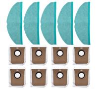 Aetluxery Pour Conga 8090 For Ultra & 9090 AI Robot Aspirateur Serpillère et Sacs à poussière - Lot de 5 serpillères en microfibre + 8 paquets de poussière non tissée B