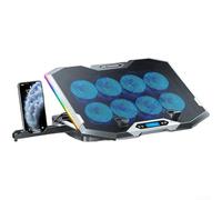 Aetluxery Support de refroidissement pour ordinateur portable 8 cœurs Turbo RVB réglable en hauteur Fonctionnement silencieux Convient aux ordinateurs portables de 12 à 17,3 pouces Support à plusieurs