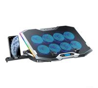 Aetluxery Support de refroidissement pour ordinateur portable 8 cœurs Turbo RVB réglable en hauteur Fonctionnement silencieux Convient aux ordinateurs portables de 12 à 17,3 pouces Support multiniveau