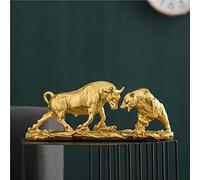 AETVRNI Sculptures de Taureau et d'ours de Wall Street fabriquées à la Main - Décoration Unique pour Les Professionnels de la Finance - Doré