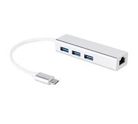 Aeun Adaptateur USB 3.0 vers Ethernet avec 3 Ports HUB, Réseau de Transmission Stable de Type C 3.1 Gigabit Faible Consommation pour Disque Dur Mobile