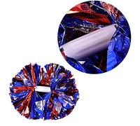 Aeun Cheerleader PIM Poms, Pompons Portatifs en Plastique Léger et Durable, Antidérapant 8 Couleurs 29cm 144g pour Les Activités de Pom-Pom Girl Aérobic (Bleu Argent Rouge)