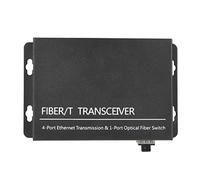 Aeun Émetteur-récepteur à Fibre Optique, 4 Ports électriques 1 Port Optique Convertisseur de Médias à Fibre Optique SFP Port RJ45 100-240 V pour Bureau (Prise UE)